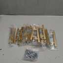 Ravinte 20 Pack Brass 3-1/2 Inch Hole Center Champagne Gold Handles Square Cabinet Hardware Stainless Steel Pulls for Kitchen Cupboard Drawers 6 Inch Overall Length