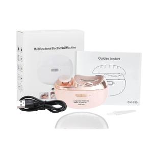 2 in 1 Electric Nail Clipper Mill for Manicure Polishing Fingernail Automatic Trimmer For Adult Baby Nails Cutter Sander Grinder(Pink)
