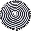 Halloween Tree Skirt, Black and White Striped Holiday Decor for Table Party (44 cm)