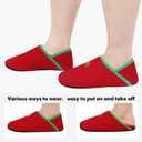 XIHALOOK House Slippers for Women Men Cozy Sock Shoes with Soft Rubber Sole Slip On for Indoor/Outdoor (Red)