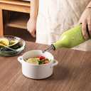 Sweejar Large Olive Oil Dispenser Bottle, 24 Oz Ceramic, Modern Relief Design, Dishwasher Safe, Gradient Green