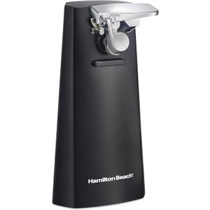 Hamilton Beach Extra-Tall Electric Automatic Can Opener with Easy-Clean Detachable Cutting Lever, Cord Storage, Knife Sharpener, Black (76702)