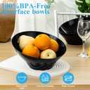 BESTVIP 54oz Black Plastic Serving Bowls for Party - 12 Pack Angled Disposable Serving Bowls, Party Bowls for Chips, Snacks, Fruit, Salad - Catering Bowls for Daily Use, Parties, Halloween, Christmas