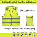 Safety Vests 10 Pack - Yellow Reflective High Visibility Construction ANSI Class 2 Work Vest for Men,Woman,Hi Vis Vest Mesh and Neon Silver Strip