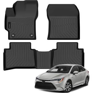 All Weather Floor Mat Fit for Toyota Corolla(Include Hybrid Exclude Hatchback) 2020-2025 TPE Rubber Liners Corolla Accessories All Season Guard Odorless Anti-Slip Liner Black