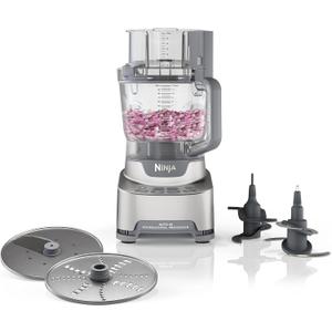 Ninja Food Processor, Professional XL, 1200 Peak-Watts, 4-in-1, Chopping, Slicing/Shredding, Purees, Dough, 12-Cup Processor Bowl, 2 Blades & 2 Discs, Feed Chute/Pusher, Black, NF701