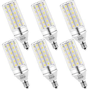 E12 LED Bulbs 12W Candelabra led Light Bulb,100 Watt Equivalent 1200lm Daylight White 5000K E12 Base LED Chandelier Light Bulbs Non-Dimmable LED Corn Bulbs, Pack of 6