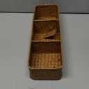 Seagrass Storage Basket 3 Sections Woven Shelf Baskets with Compartment (Natural, 14.6inch x 4.7inch x 3.1inch)