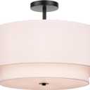 FRIDEKO HOME Semi Flush Mount Ceiling Light Fixture - Ceiling Light with Drum Shade, Chandelier Ceiling Light for Bedroom Living Room Hallway Entryway, 12.9 inches *9.8 inches