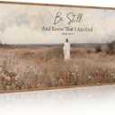 Aurlan Be Still And Know Psalm 46:10 Framed Canvas Wall Art 40x20 Inch
Vitage Jesus in the Wilderness Landscape Bible Verse Painting with Frame, Religious Faith gift for Christian LDS Christmas