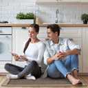 Kitchen Rugs and Mats, Washable Non-Skid Kitchen Mats for Floor, Large Runner Rugs for Kitchen Floor, Front of Sink, Hallway, Laundry Room (Brown, 17"x32")