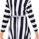 Girls Black White Striped A-Line Tank Dress with Blazer, Character Tank Dress Costume Set 5-14 Years for Halloween