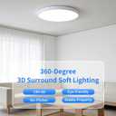 6PK 15.8 inch LED Flush Mount Ceiling Light Fixture,36W 3600LM,3000K/4000K/6000K CCT Selectable Super Slim LED Ceiling Light ,Close to Ceiling Round Flat Panel light for Bedroom, Kitchen, Hallway, White