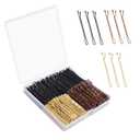 Bobby Pins 360 Pcs Brown Blonde Black Hair, 2 Inch Premium Secure Hold, Bulk with Storage Box, Women & Girls Styling (1 Count (Pack of 360))