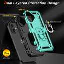 IKAZZ for iPhone 16 Case 6.1 Inch with Screen Protector,Military Grade Shockproof Heavy Duty Protective Phone Cover Pass 16ft Drop Test with Magnetic Kickstand Car Mount Holder,Turquoise Color