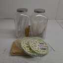 Set of 2 Glass Drink Dispensers for Parties, 1 Gallon Ice Beverage Dispensers with Stand, Juice Dispenser with Fruit Infuser & Leak-Proof Spigot, Ideal for Lemonade, Tea, and Party Drinks