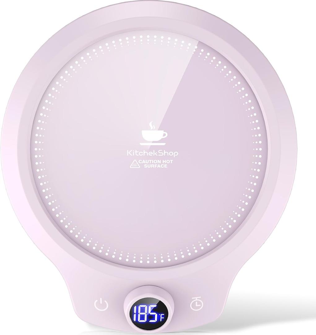 Fast Heating Mug Warmer - 4 Temp Settings & 1-12H Timer, Coffee Cup Warmer Plate for Desk Auto Shut Off, Ideal Beverage Warmer Gift for Coffee, Tea, Milk (Purple)