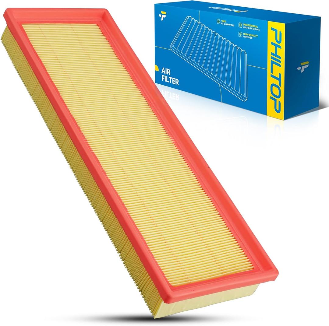 PHILTOP Engine Air Filter, Compatible with CA11109 Fiat 500 2012, 2013, 2014, 2015, 2016, 2017, Flexible Panel, Improved Engine Airflow