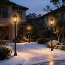 Outdoor Lamp Post Driveway Light Poles Yard Backyard Waterproof Black Pillar Lights Die-cast Aluminum Retro Post Lamp 71in Street Lighting for Garden Lawn Porch