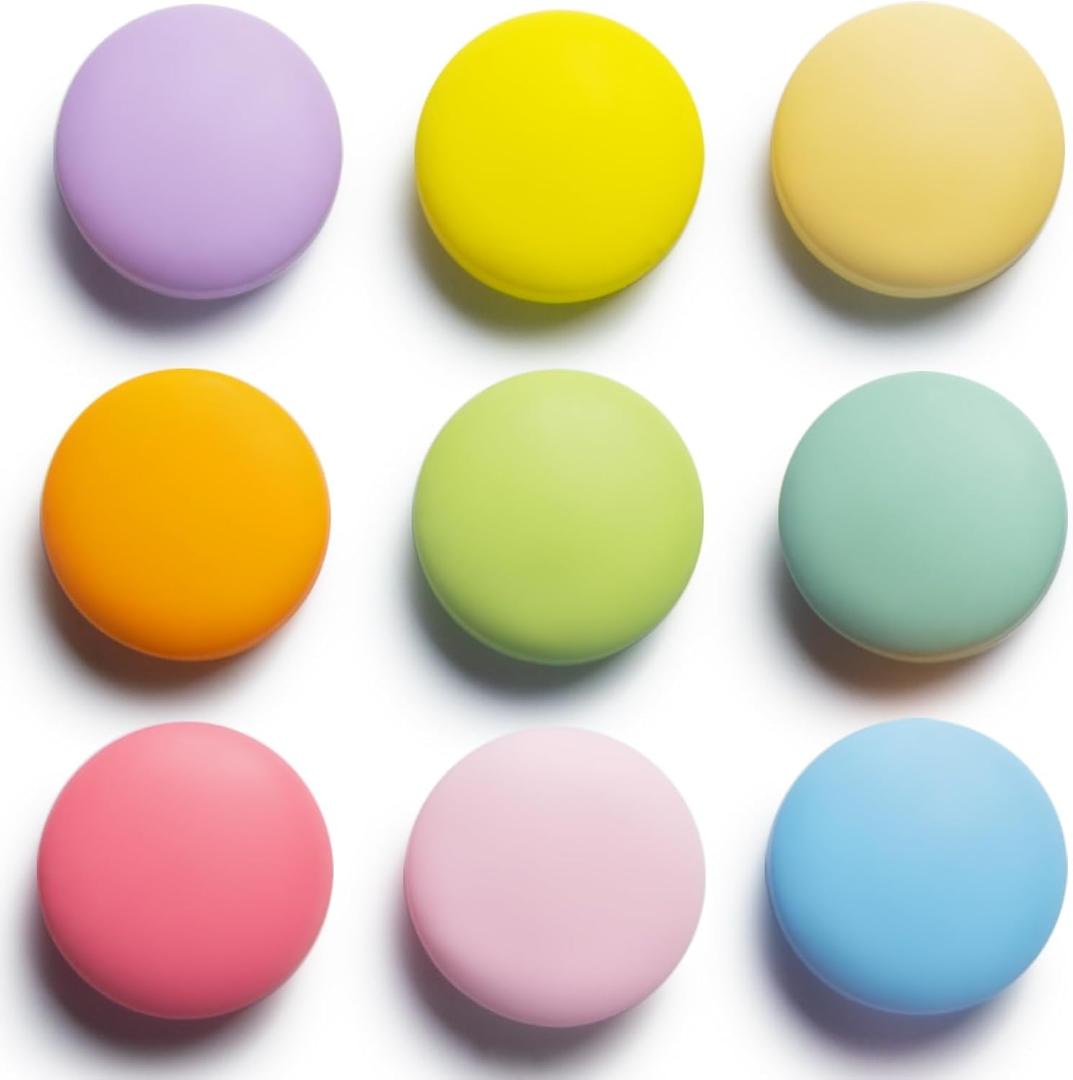 SUNURS 16/9-Piece Cute Colorful Fridge Magnets  Glossy & Matte Finish Refrigerator Magnets for Whiteboard, Locker, Kitchen, Office  Strong Decorative Magnetic Stickers (9 Colors, Multi-Pack)