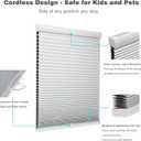 MYshade Cordless Blackout Cellular Shades for Windows, Honeycomb Window Shades with Thermal Insulation, Child & Pet Safe Room Darkening Shade, Easy Install, 36" W x 48" H, White