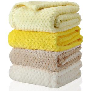 Frienda 4 Pcs Baby Fuzzy Blanket Fluffy Baby Blanket for Boys Girls Soft Warm Infant Newborn Toddler Receiving Nursery Bed Supplies, 32 x 24 Inch(Yellow Color)
