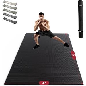 HAPBEAR Extra Large Exercise Mat-7'x5'/6'x8'/6'x9'/6'x10'/6'x12'x8mm(1/3 inch),Non-Slip, Ultra Durable, Thick Workout Mats for Home Gym Flooring Cardio, Yoga Mats for Fitness, High-Density Exercise Mat, Shoes-Friendly