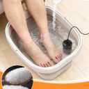 Ionic Foot Bath Detox Machine,Foot Detox Foot Bath Soak Tub with 2 Arrays,80 Disposable Foot Bath Liners,Detox Sea Salt,Folding Foot Spa Bucket,Home Salon-Level Foot Soaking Tub