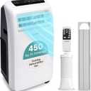 SereneLife Small Air Conditioner Portable 10,000 BTU with Built-in Dehumidifier - Portable AC unit for rooms up to 450 sq ft - Remote Control, Window Mount Exhaust Kit