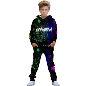 boys' clothing sets, 2-Piece Hoodie & Pants Outfits for Boys Size 4-14 | Lightweight Non-Fleece Fall & Spring Clothing Sets (M)