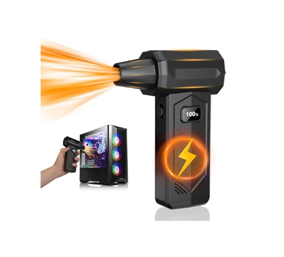 Compressed Air Duster, 200000RPM Electric Air Duster with LED Display, Rechargeable Cordless Jet Dry Blower Replace Canned Air