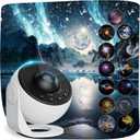 Planetarium Projector Pro for Bedroom, 13 in 1 Star Projector Galaxy Light, Ceiling Night Light Milky Way Mood Lighting with Timer, LED Space Galaxy Lamp Bedroom Room Decor for Adults Kids - White