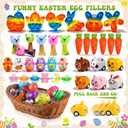 3 x 132 Pcs Easter Egg Fillers,Easter Party Favors for Kids Boys Girls,Plastic Easter Basket Stuffers,Bulk Small Toys for Easter Eggs Hunt Gift Goodie Bags Stuffers Classroom Prizes Party Filling Treats