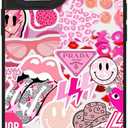 Case for iPhone 11, Trendy Aesthetic Preppy Sticker Collage Pattern Print, Glossy Hard PC Back Soft TPU Bumper, Slim Shockproof Anti-Scratch Cover for Teen Girls Women