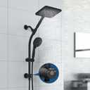 Rain Shower Head with Handheld High Pressure rainfall Shower Heads with Handheld Spray Combo,Black
