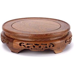 Rosewood Gray Stand Oriental Style, Jichimu Vase Plant Stand, Fish Bowl Stand, Multiple-purpose Gray Color Display Stand (Outside Dia 7x2 (17x6cm))