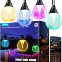 Govee Outdoor Clear Bulb String Lights, 48ft RGBWIC Outdoor Lights with 15 Dimmable Warm White LED Bulbs, 111 Scene Modes for Patio, Backyard, IP67 Waterproof, Compatible with Alexa, Google & Matter