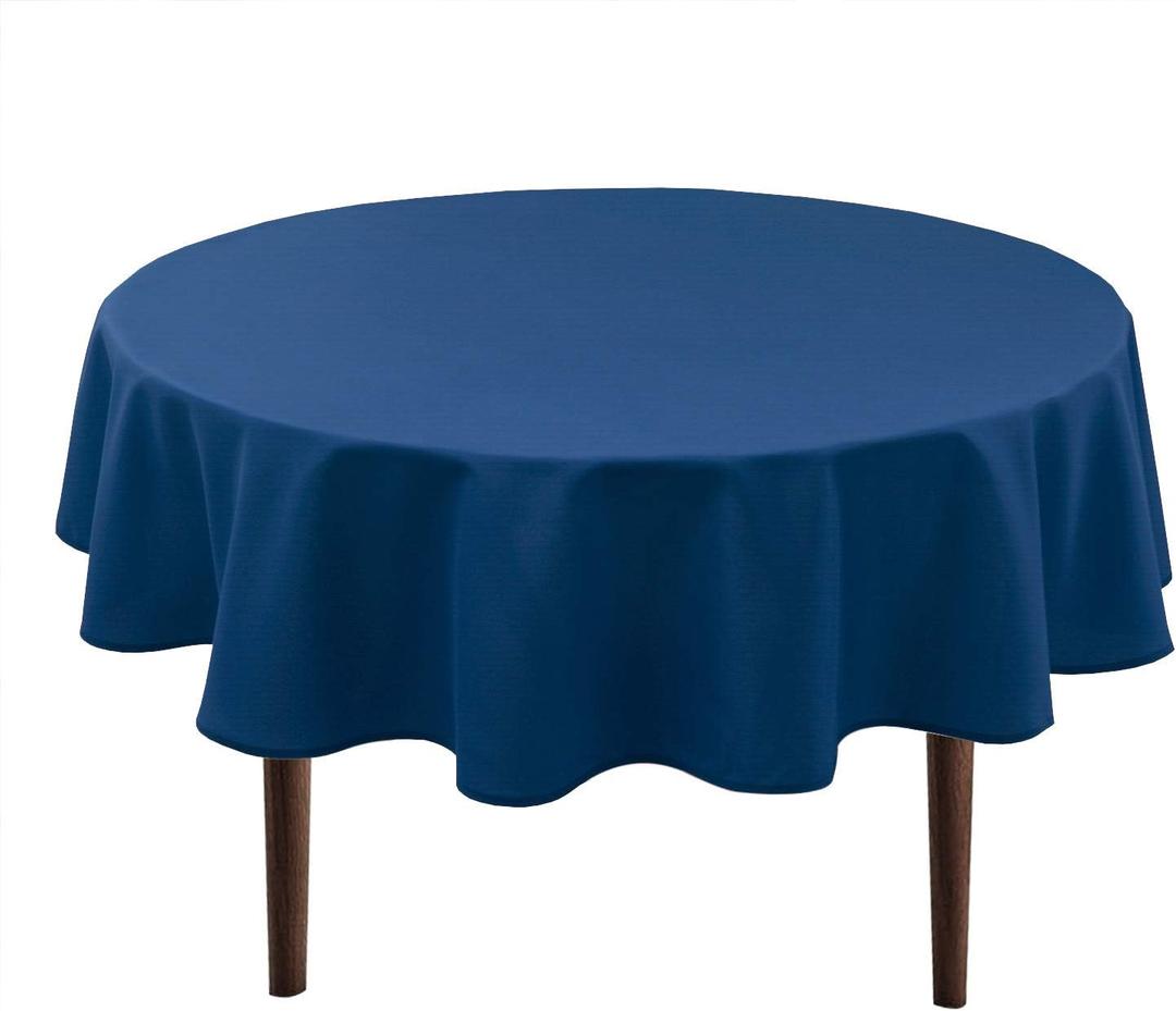 Hiasan Round Tablecloth 30 Inch - Waterproof Stain Resistant Spillproof Polyester Fabric Table Cloth for Dining Room Kitchen Party, Royal Blue