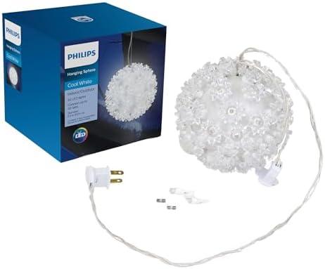 PHILIPS Cool White 5.5" Hanging Sphere Light with 50 LED Bulbs - UL Listed for Indoor/Outdoor Use - 50 Mini LED Bulbs in Hanging Ball - Winter Decoration for Parties, 1 Count (Pack of 1)