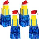 ShinyMatch 20 Pcs Christmas Stackable Gift Boxes Christmas Nesting Gift Boxes with Lid Santa Claus Hat Skirt Cute Decorative Present Box for Party Supplies Decor 3 Sizes