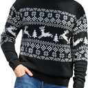 MyFav Men's Ugly Christmas Sweater Holiday Party Knitted Pullover Xmas Sweater (Medium)