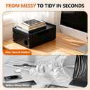 Wooden Cable Management Box Sleek Cord Organizer & Power Strip Organzer Box Large Wire Hider for Power Strips, Chargers and Desk Cables Floor Cord Covers Neat Storage for, Routers and USB Hubs