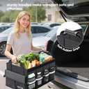 HOTOR Car Trunk Organizer - Foldable Trunk Organizer for SUV, Car Storage with Reflective Strips & Securing Cover, Large Capacity Car Accessories for Truck, Van & Sedan, Black, 24.4" x 13.8" x 11.0"