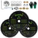 3 Pack 9" x 20T Chainsaw Tooth Brush Blades - Meatl Weed Eater Saw Blade Kit with 4 Carbon Steel Round Chainsaw Blades, 4 Round Files, and 4 Washers for Brush Cutters, String Trimmers