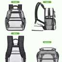 MAY TREE Clear Backpack Stadium Approved for Women and Men, Clear Bag for Stadium Events, Transparent bag for Concert Sporting Festival, Black (Medium)
