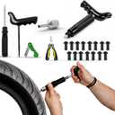 GRAND PITSTOP 22 Pcs Tire Puncture Repair Kit with Multi-Functional Folding Plier Compatible for car Motorcycle, Truck, ARB,ATV, Tractor, RV, SUV, Trailer (15 Mushroom Plugs)