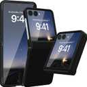 FABSPARK Case for Samsung Galaxy Z Flip 7,Built-in Screen Protector, Hinge Protection, Anti Scratch Anti-Fingerprint Slim Rugged Silky Touch Skin-Friendly Hard PC for Samsung Z Flip 7 Case, Black