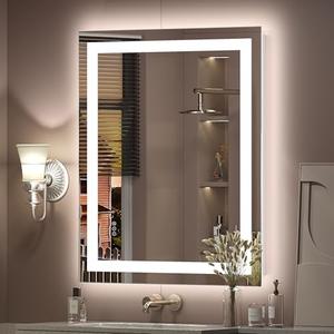 CHARMOR 20"x28" LED Lighted Bathroom Mirror, Dimmable Vanity Mirror with Lights, Shatterproof, Anti-Fog, Memory, ETL Listed (Backlit and Front Lighted)