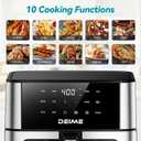 DEIME Air Fryer 10.2 QT, 1700W Large Capacity with 10 Preset, Visual Cooking Window, Non-Stick Basket, Recipe Included (Silver)