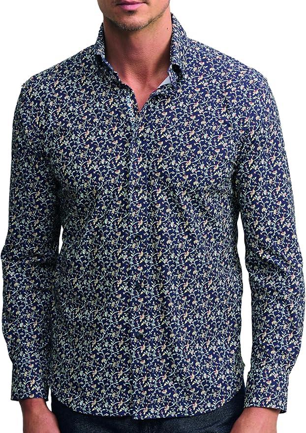 Robert Graham Men’s Vargas Long Sleeve Knit Button Down Shirt, Size Small